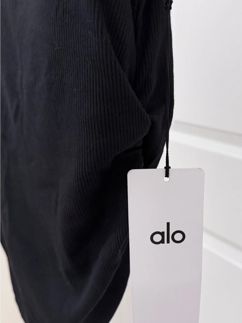 ALO Yoga Black Ribbed Crewneck Tank
